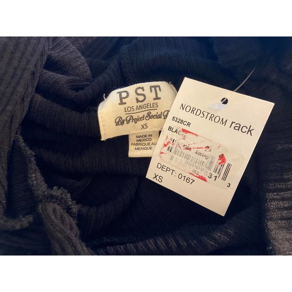 PST by Project Social T Wren Cozy Rib Hoodie Pullover XS/Extra Small Black NWT - Picture 7 of 8